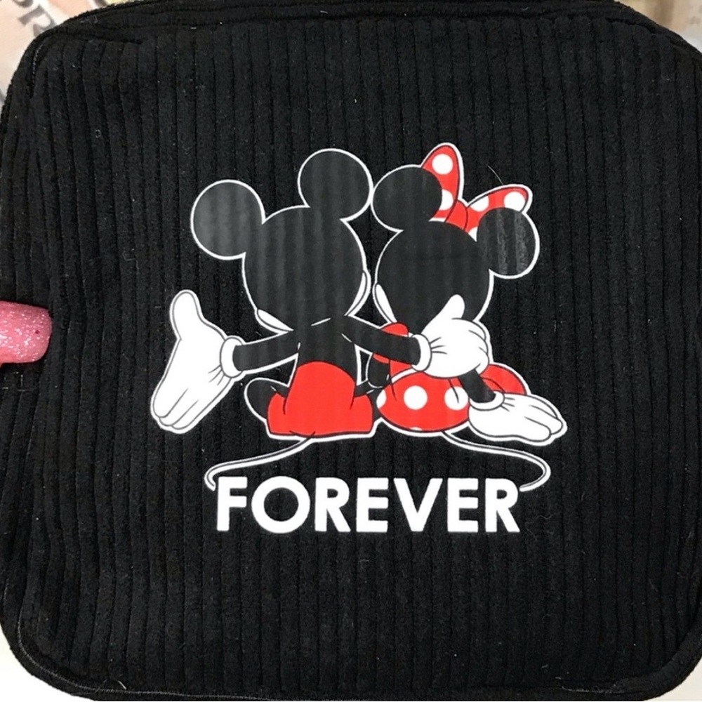 Mickey and Minnie Mouse Black Pouch unbranded